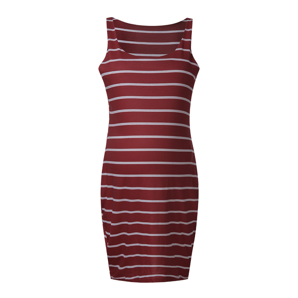 Discover the Striped Maternity Vest Dress