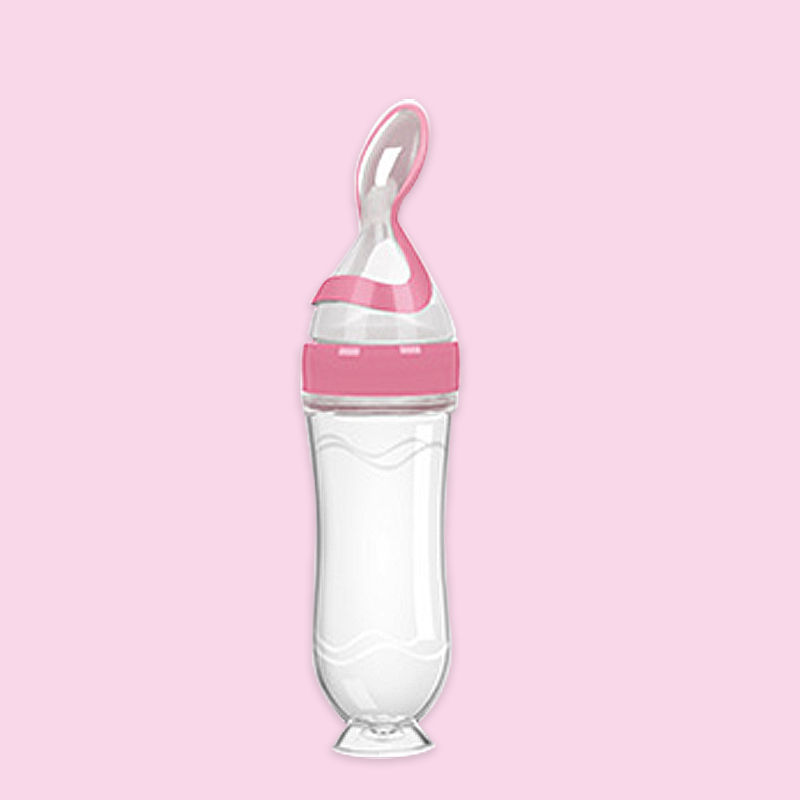 Silicone Baby Rice Paste Squeeze Feeding Bottle Spoon
