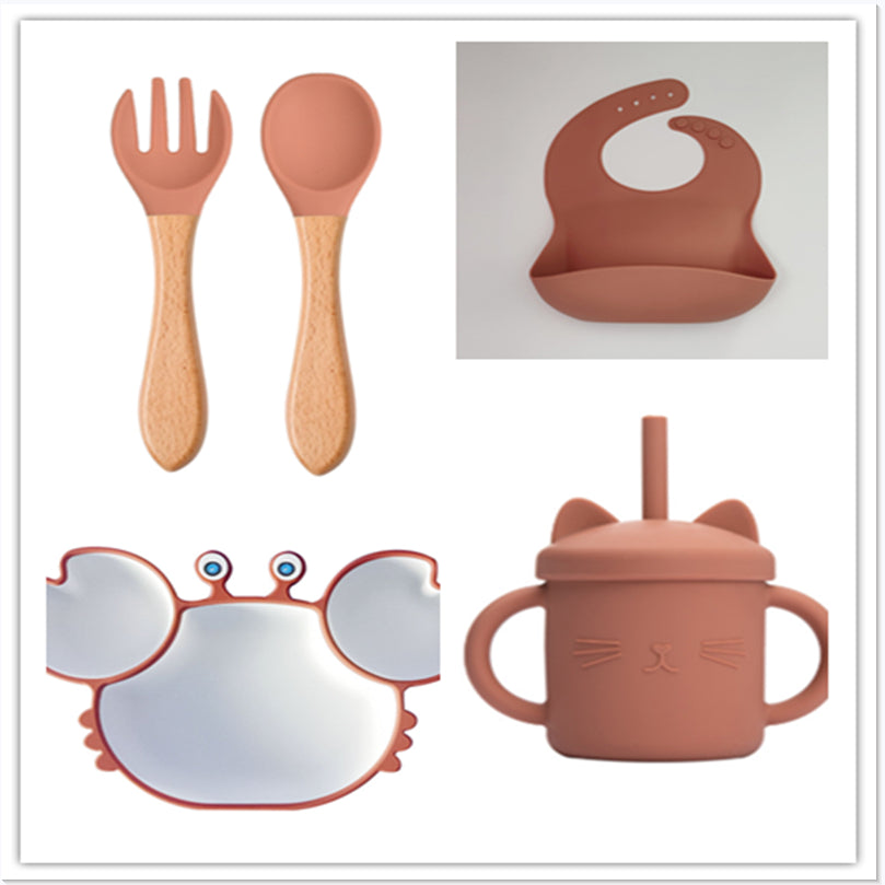 Silicone Baby Feeding Plate Non Slip Bowl Tableware