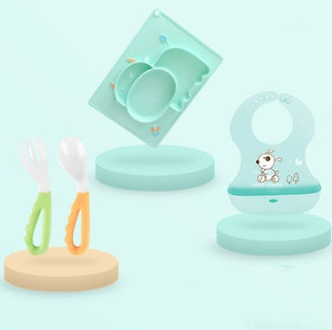 Silicone Baby Suction Bowl Cartoon Feeding Dish