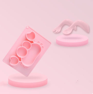 Silicone Baby Suction Bowl Cartoon Feeding Dish