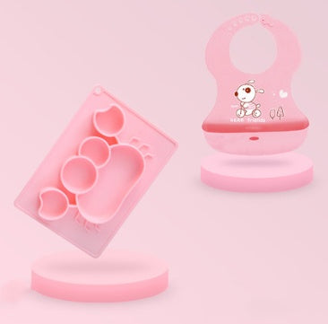 Silicone Baby Suction Bowl Cartoon Feeding Dish