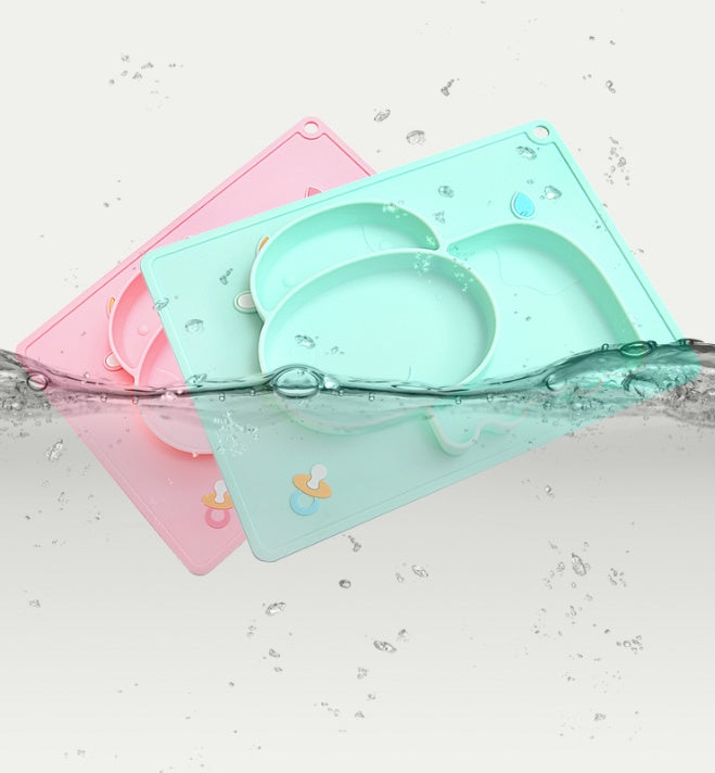 Silicone Baby Suction Bowl Cartoon Feeding Dish