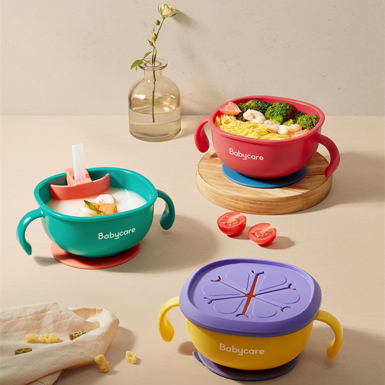 Babycare 3-In-1 Suction Bowl With Straw And Handle