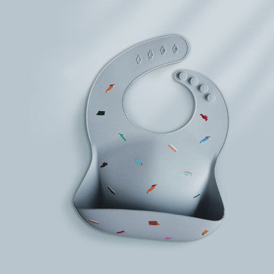 Waterproof Silicone Baby Bib With Food Catching Pocket