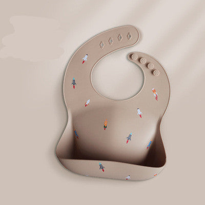 Waterproof Silicone Baby Bib With Food Catching Pocket