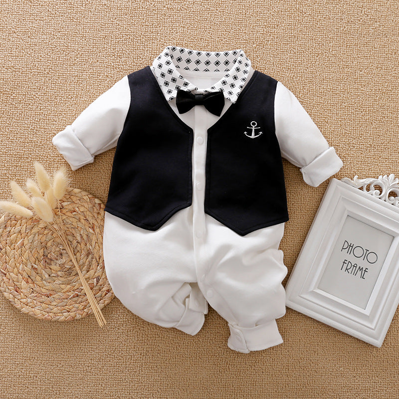 Gentleman Style Baby Jumpsuit Long Sleeve Spring Autumn