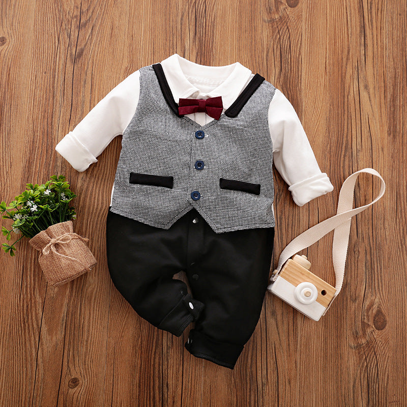 Gentleman Style Baby Jumpsuit Long Sleeve Spring Autumn