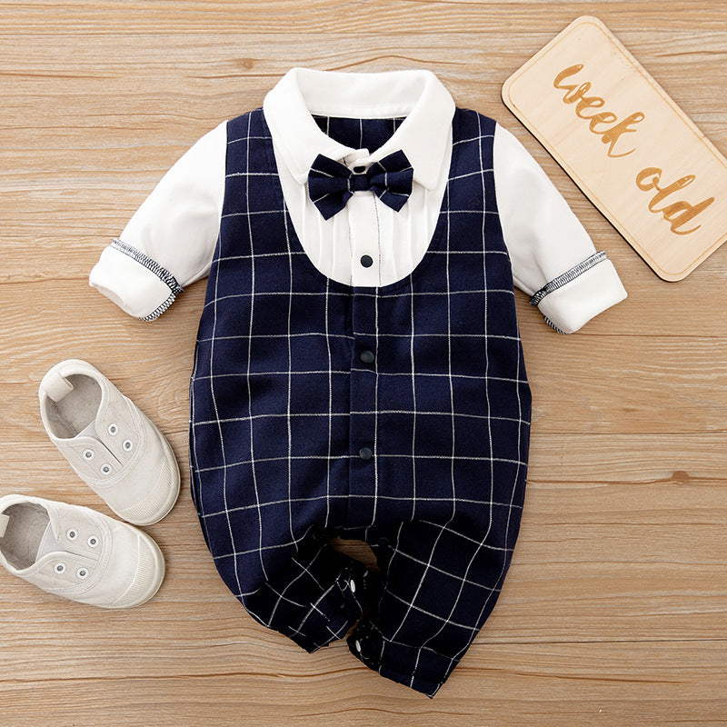 Gentleman Style Baby Jumpsuit Long Sleeve Spring Autumn