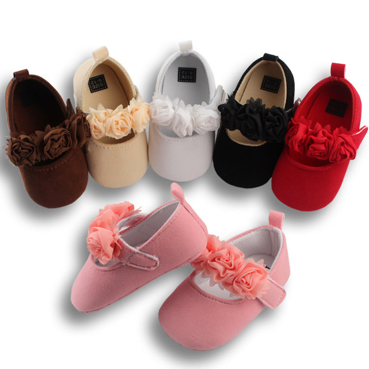 Soft Sole Baby Cotton Shoes With Flower Design