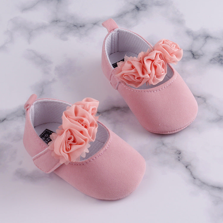 Soft Sole Baby Cotton Shoes With Flower Design