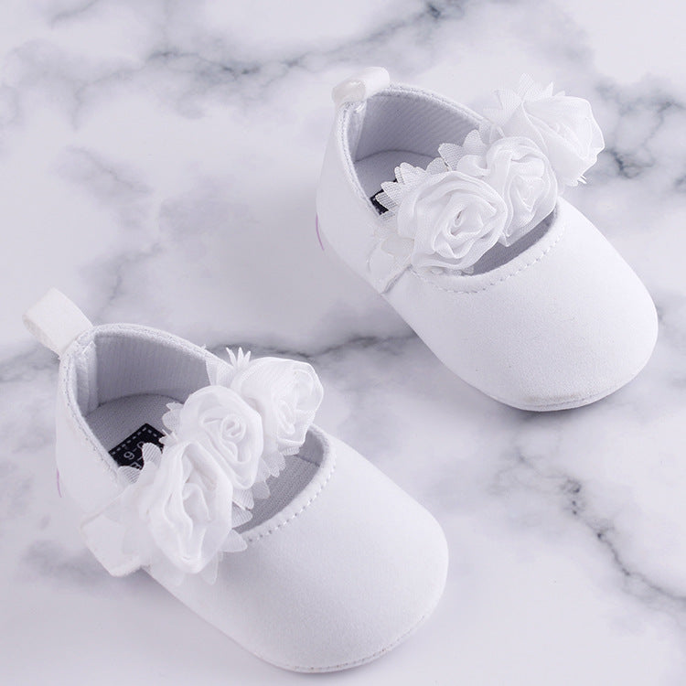 Soft Sole Baby Cotton Shoes With Flower Design