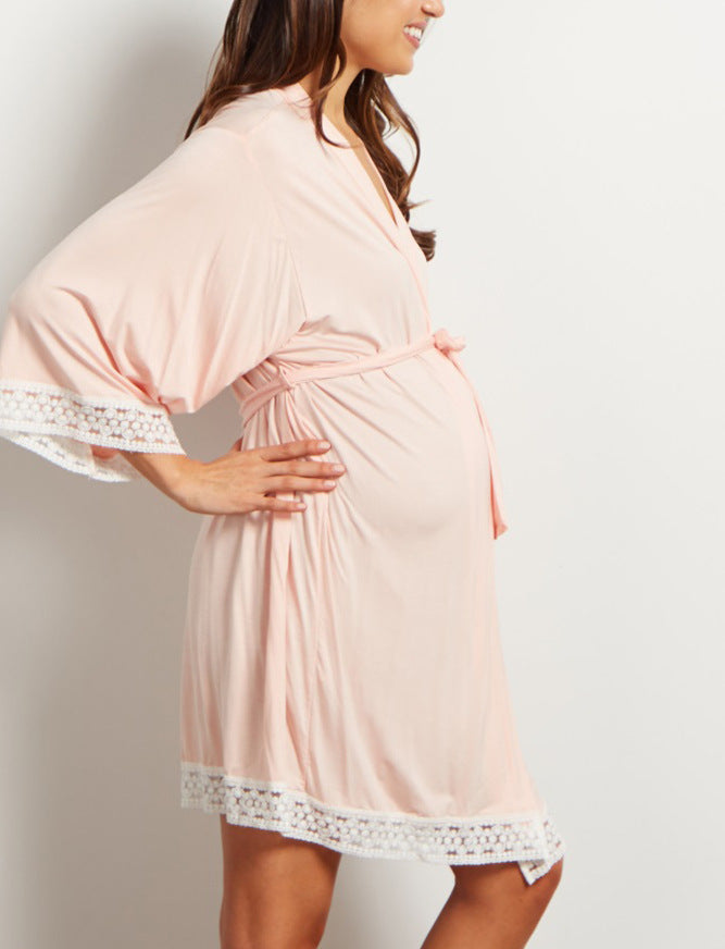 Pure Color Maternity Dress