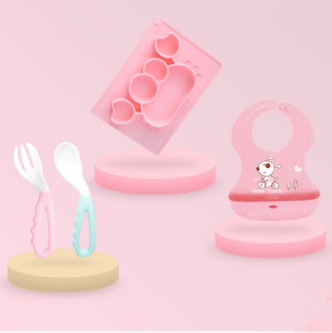 Silicone Baby Suction Bowl Cartoon Feeding Dish