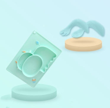 Silicone Baby Suction Bowl Cartoon Feeding Dish
