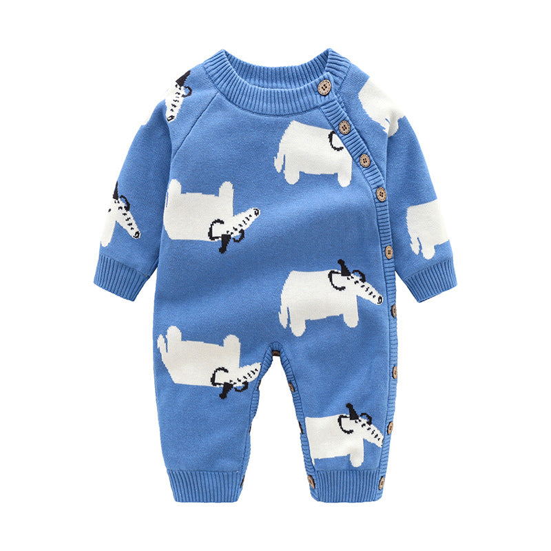 Newborn Baby Crawling Outfit With Thickened Harness