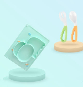 Silicone Baby Suction Bowl Cartoon Feeding Dish