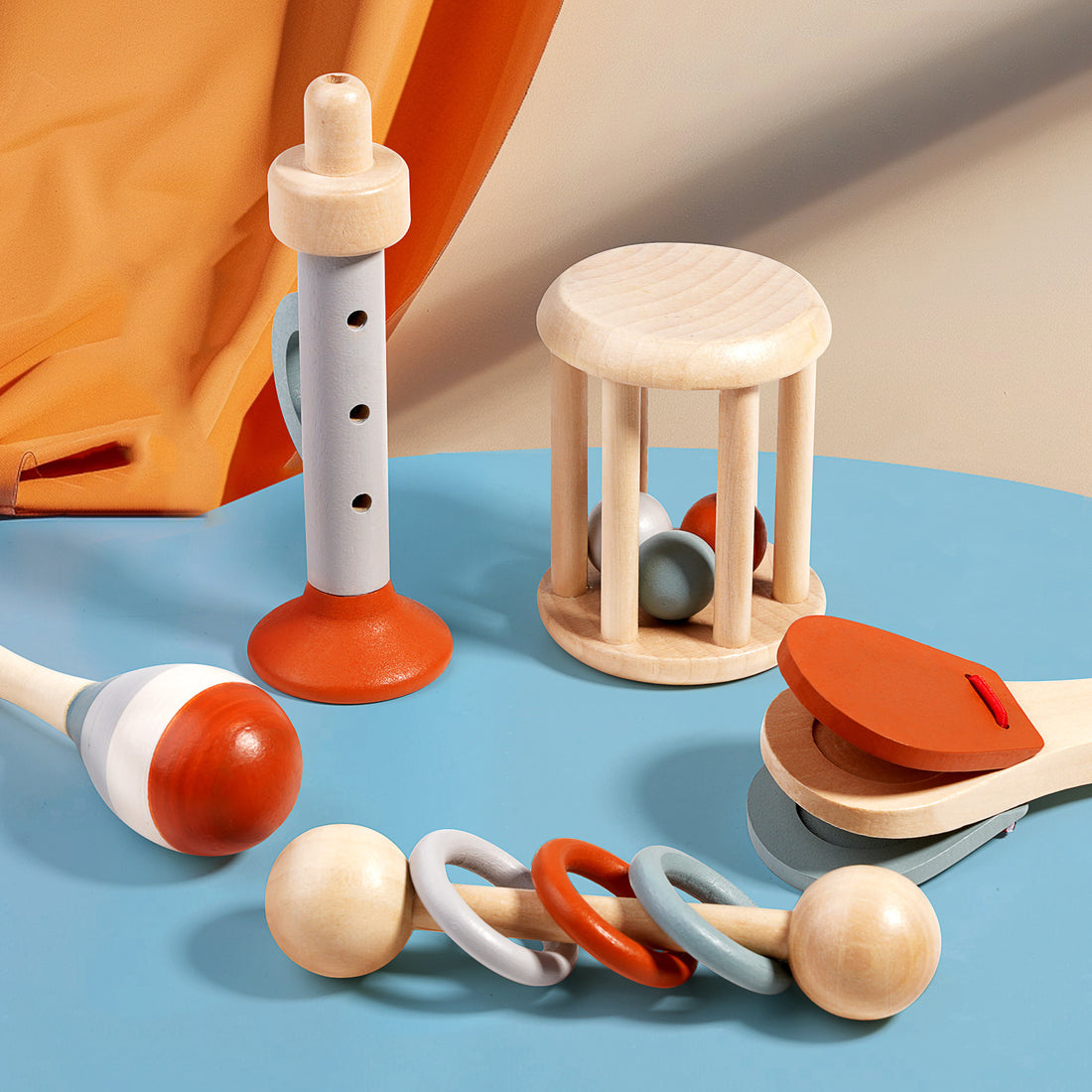 Baby Rattle Early Education Wooden Toys