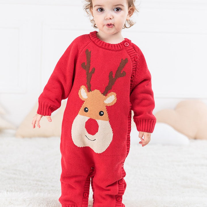 Newborn Baby Crawling Outfit With Thickened Harness