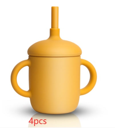 Silicone Baby Sippy Cup With Straw Leakproof Design