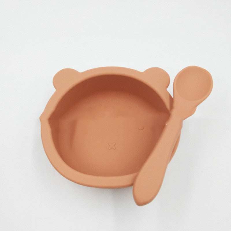 Bear Silicone Baby Suction Bowl Anti-Fall Feeding Dish