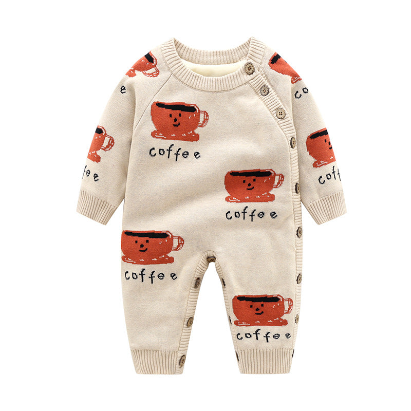 Newborn Baby Crawling Outfit With Thickened Harness