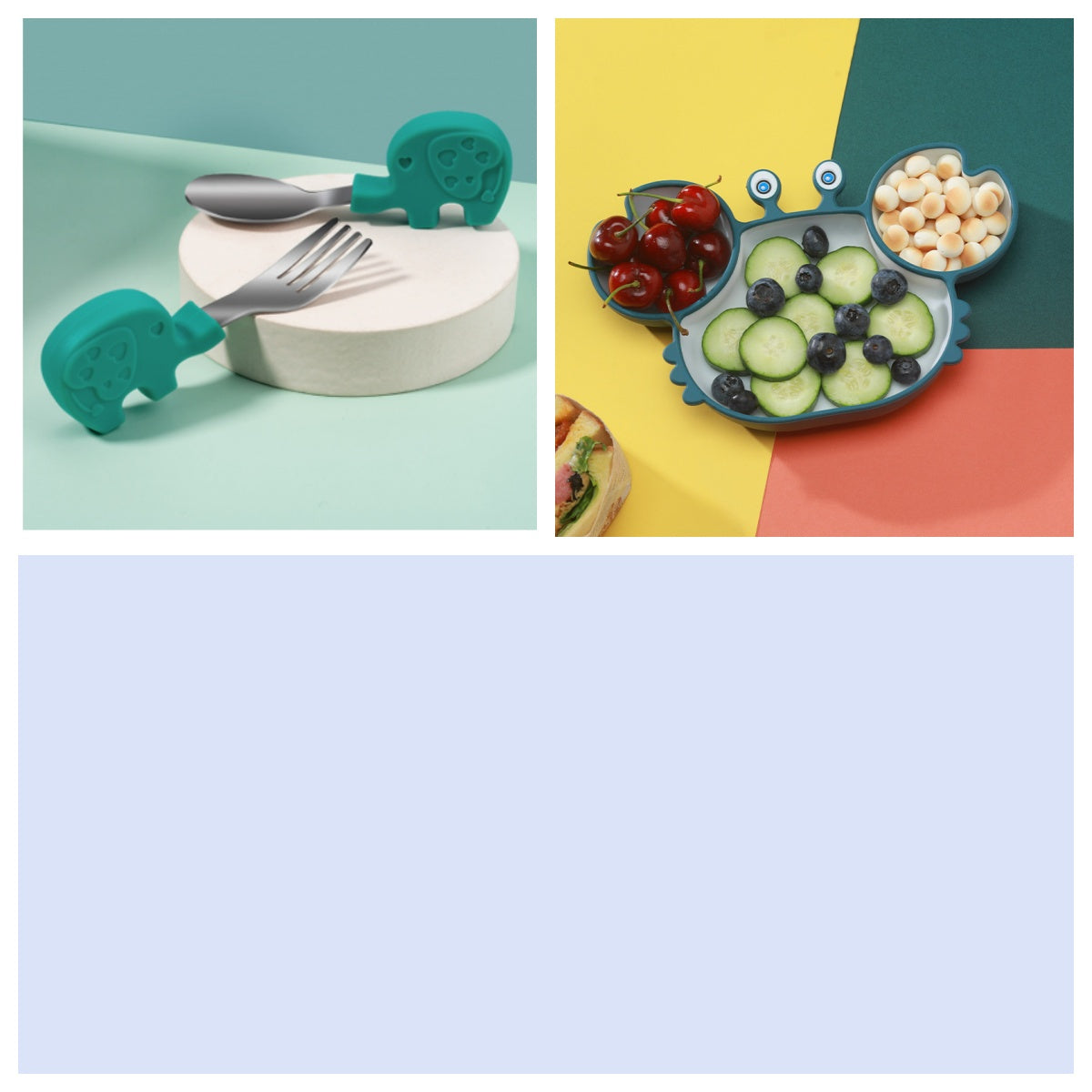 Silicone Baby Feeding Plate Non Slip Bowl Tableware