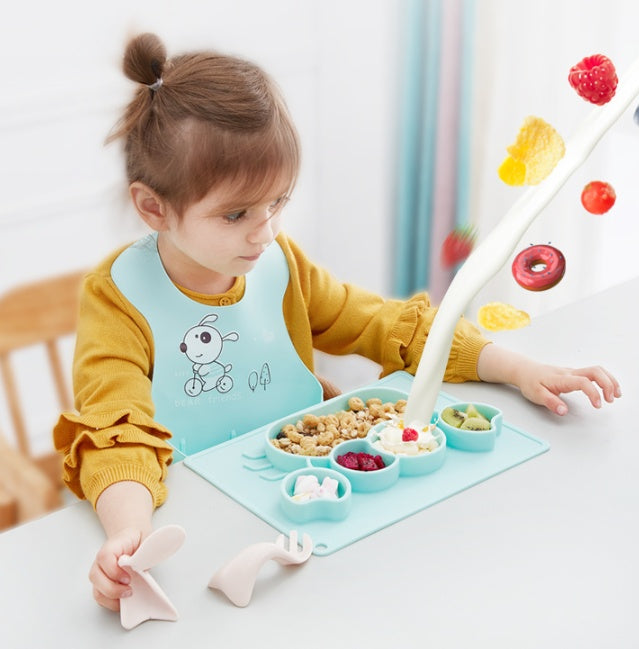 Silicone Baby Suction Bowl Cartoon Feeding Dish