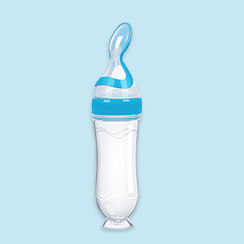 Silicone Baby Rice Paste Squeeze Feeding Bottle Spoon