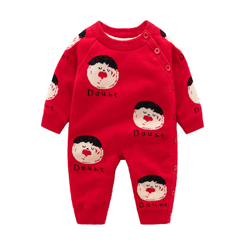 Newborn Baby Crawling Outfit With Thickened Harness