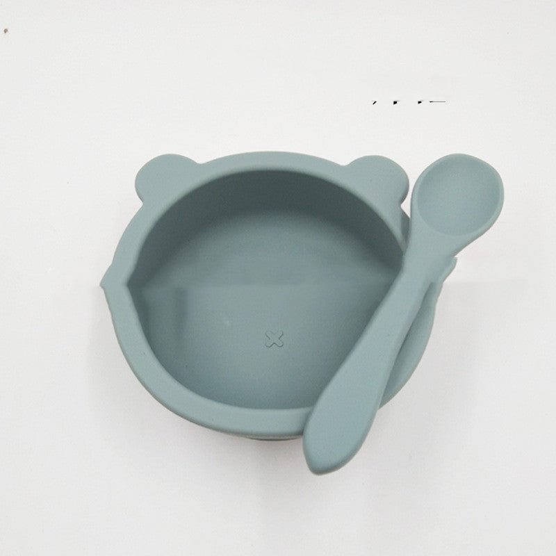 Bear Silicone Baby Suction Bowl Anti-Fall Feeding Dish