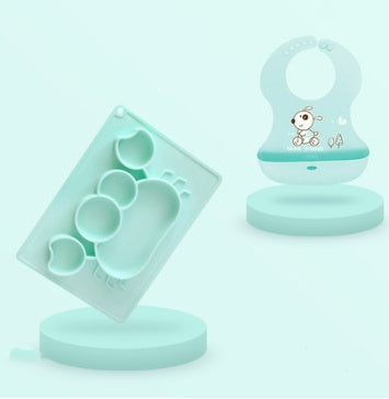 Silicone Baby Suction Bowl Cartoon Feeding Dish
