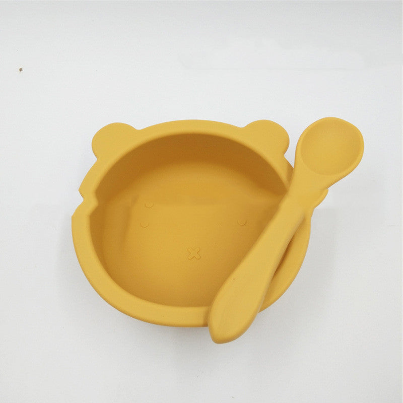 Bear Silicone Baby Suction Bowl Anti-Fall Feeding Dish