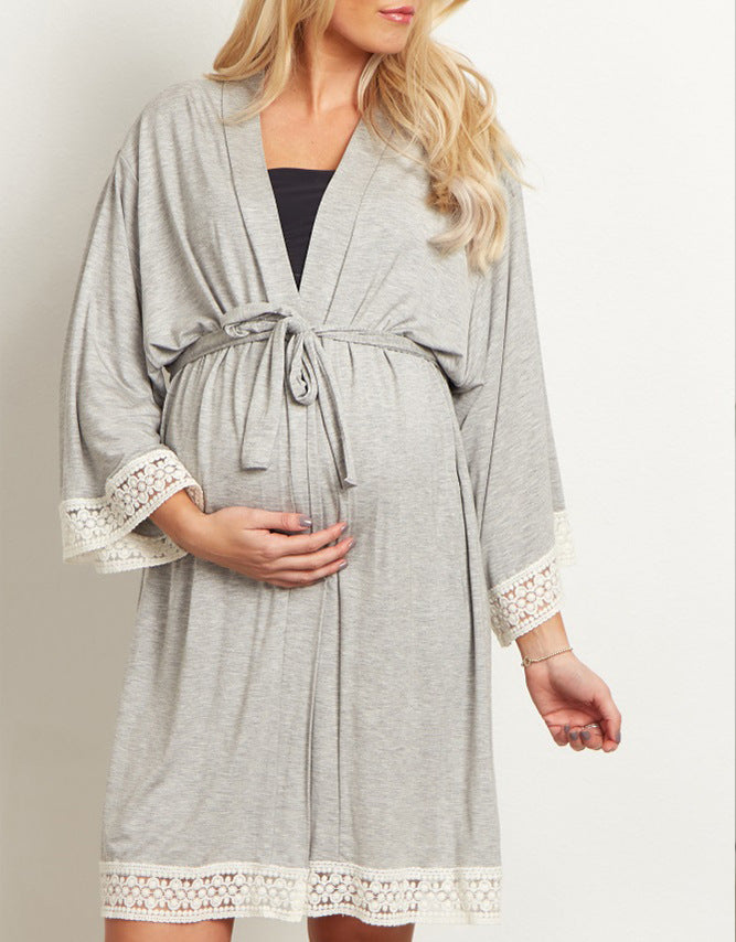 Pure Color Maternity Dress