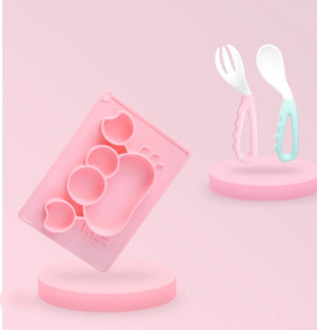 Silicone Baby Suction Bowl Cartoon Feeding Dish