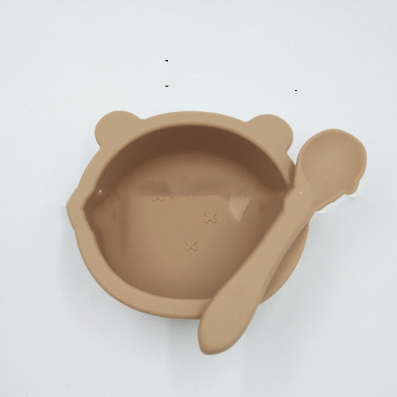 Bear Silicone Baby Suction Bowl Anti-Fall Feeding Dish