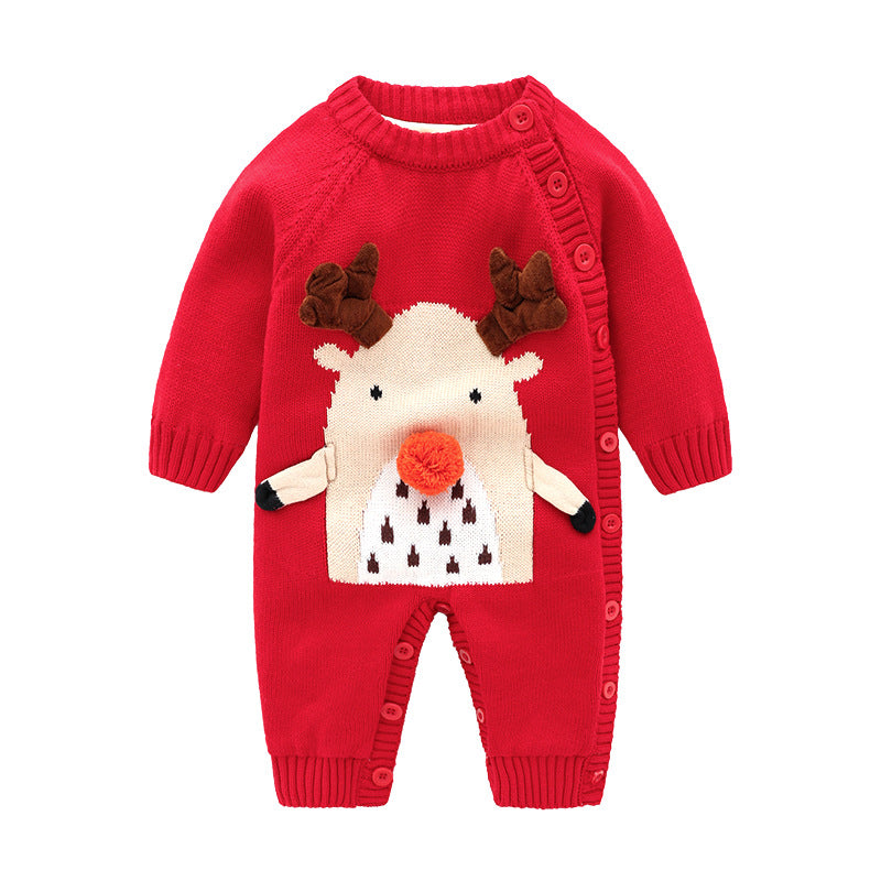 Newborn Baby Crawling Outfit With Thickened Harness