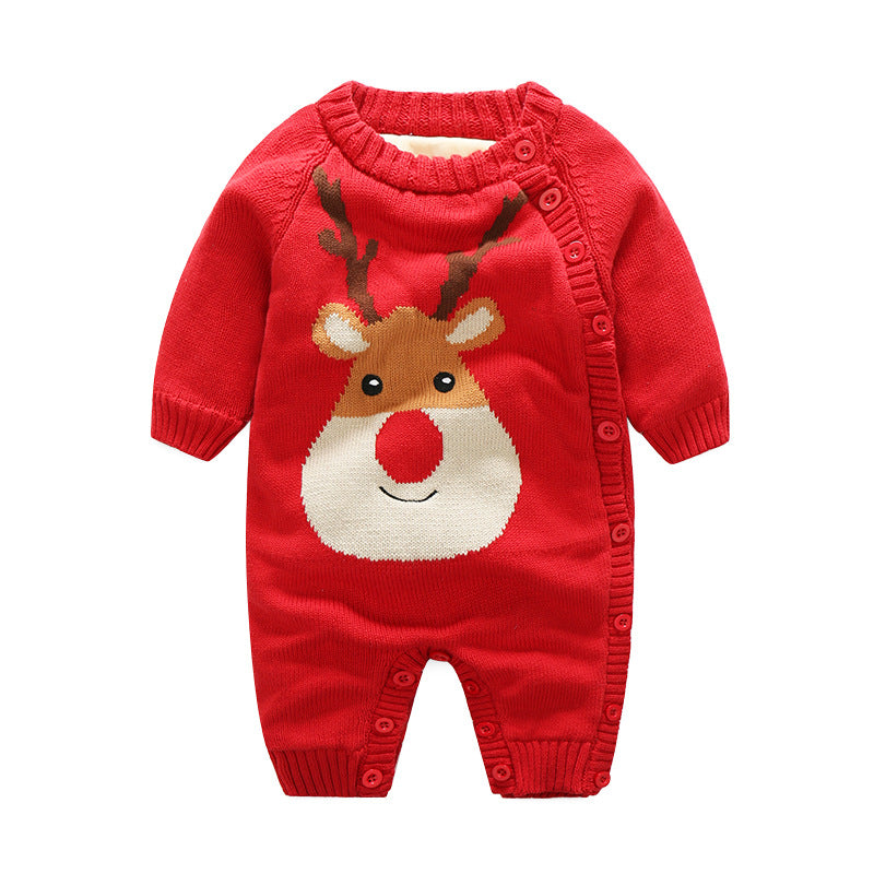 Newborn Baby Crawling Outfit With Thickened Harness