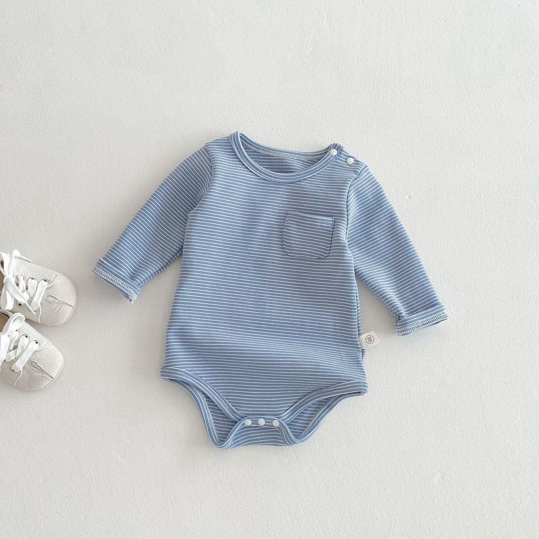 Striped Triangle Baby Romper Long Sleeve Jumpsuit
