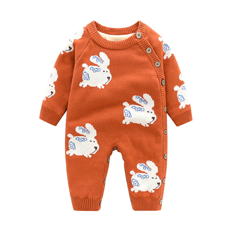 Newborn Baby Crawling Outfit With Thickened Harness