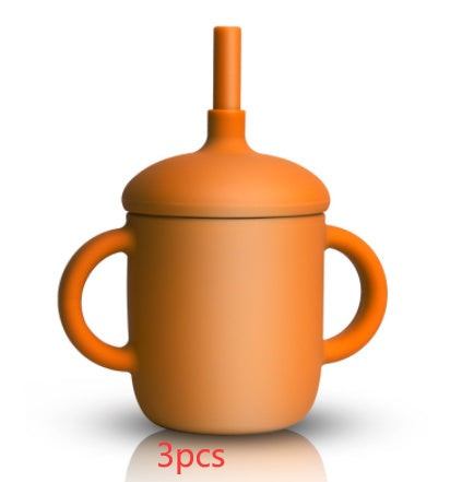 Silicone Baby Sippy Cup With Straw Leakproof Design