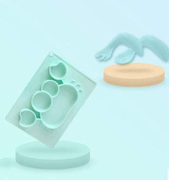 Silicone Baby Suction Bowl Cartoon Feeding Dish