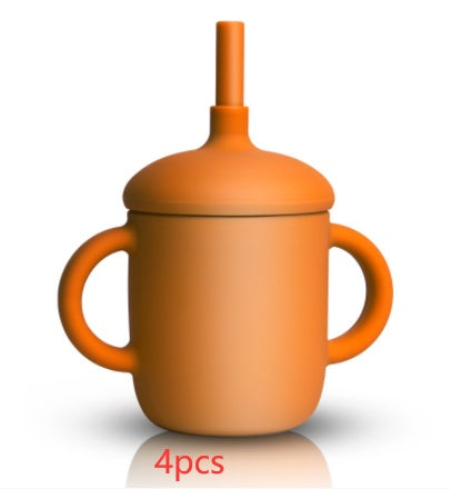 Silicone Baby Sippy Cup With Straw Leakproof Design