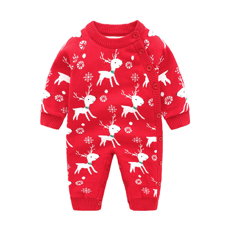 Newborn Baby Crawling Outfit With Thickened Harness