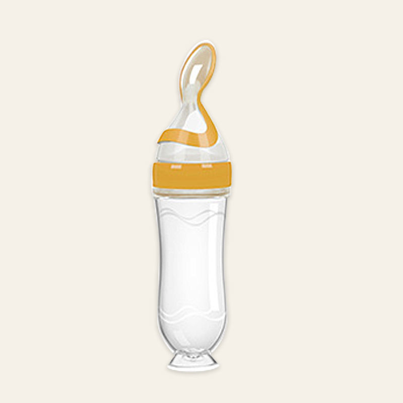 Silicone Baby Rice Paste Squeeze Feeding Bottle Spoon