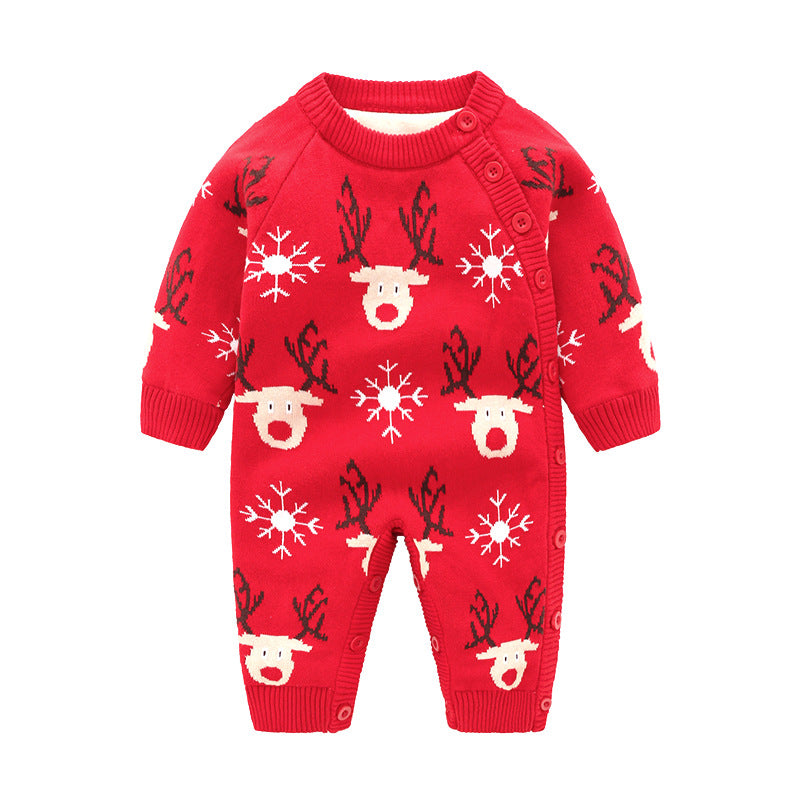 Newborn Baby Crawling Outfit With Thickened Harness
