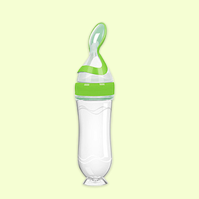 Silicone Baby Rice Paste Squeeze Feeding Bottle Spoon