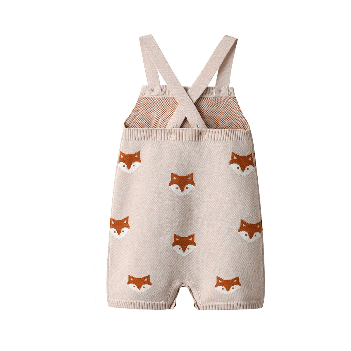 Fox Knitted Strap Baby Rompers Spring And Autumn Jumpsuit