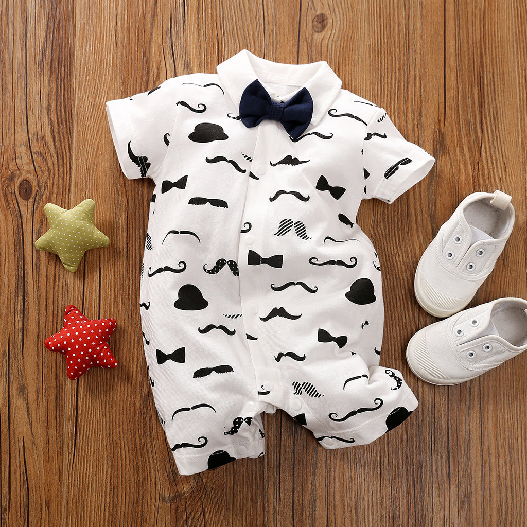 Gentleman Style Baby Romper Long Sleeve Outfit