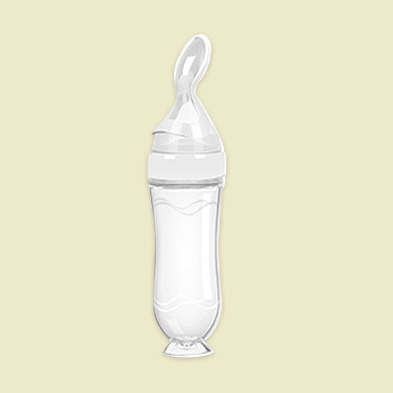Silicone Baby Rice Paste Squeeze Feeding Bottle Spoon